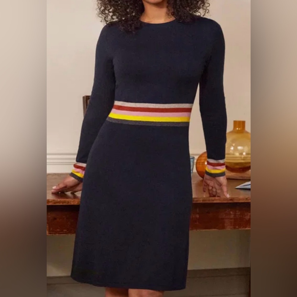 Boden Stripe Waist Knitted Dress